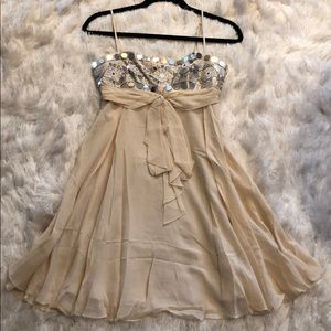 BCBGMAXAZRIA cream mini dress
